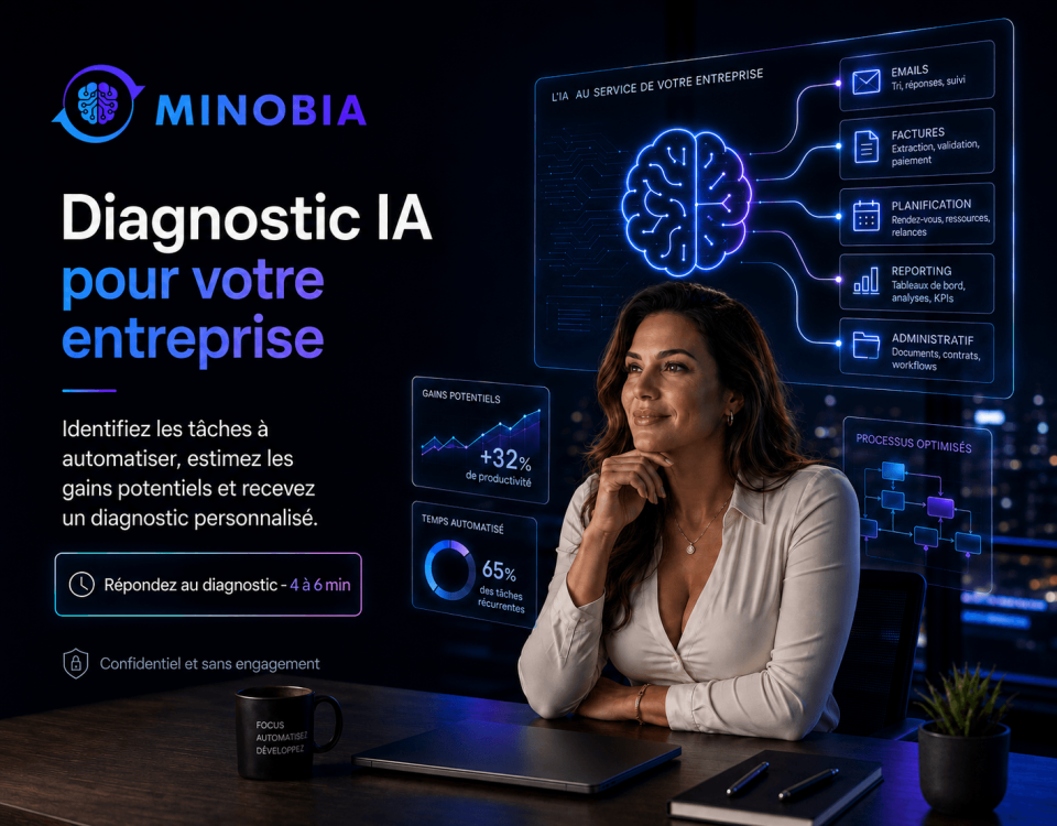 Diagnostic IA MINOBIA pour automatiser les tâches administratives et estimer les gains en entreprise